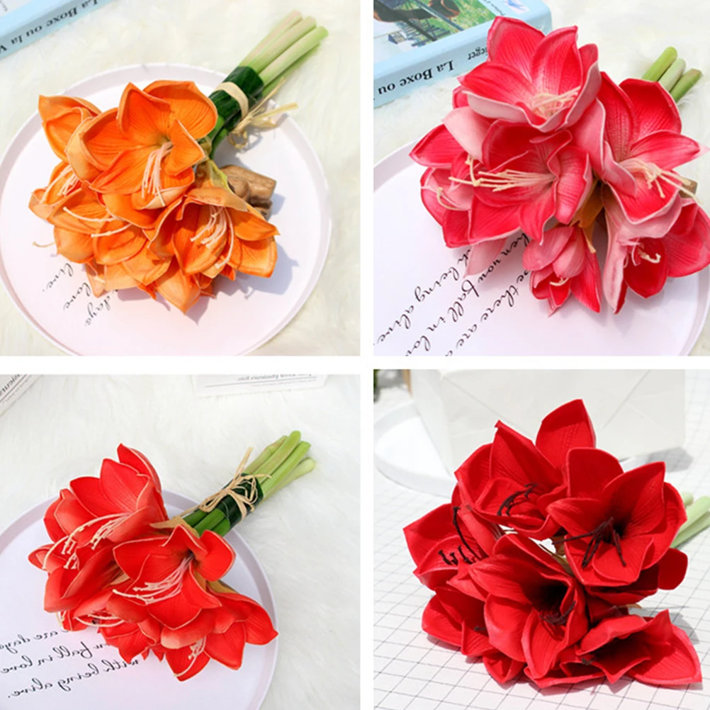

7 Pcs Simulation Flower Clivia Simulation Flower Adornment Flowers Eco Material No Maintenance Wedding Home