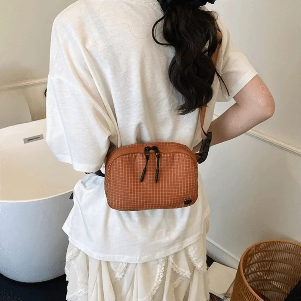 

Fashion Solid Color Nylon Shoulder Bag Leisure Multipocket Crossbody Bag Korean Style Adjustable Strap Sports Phone Bag Travel