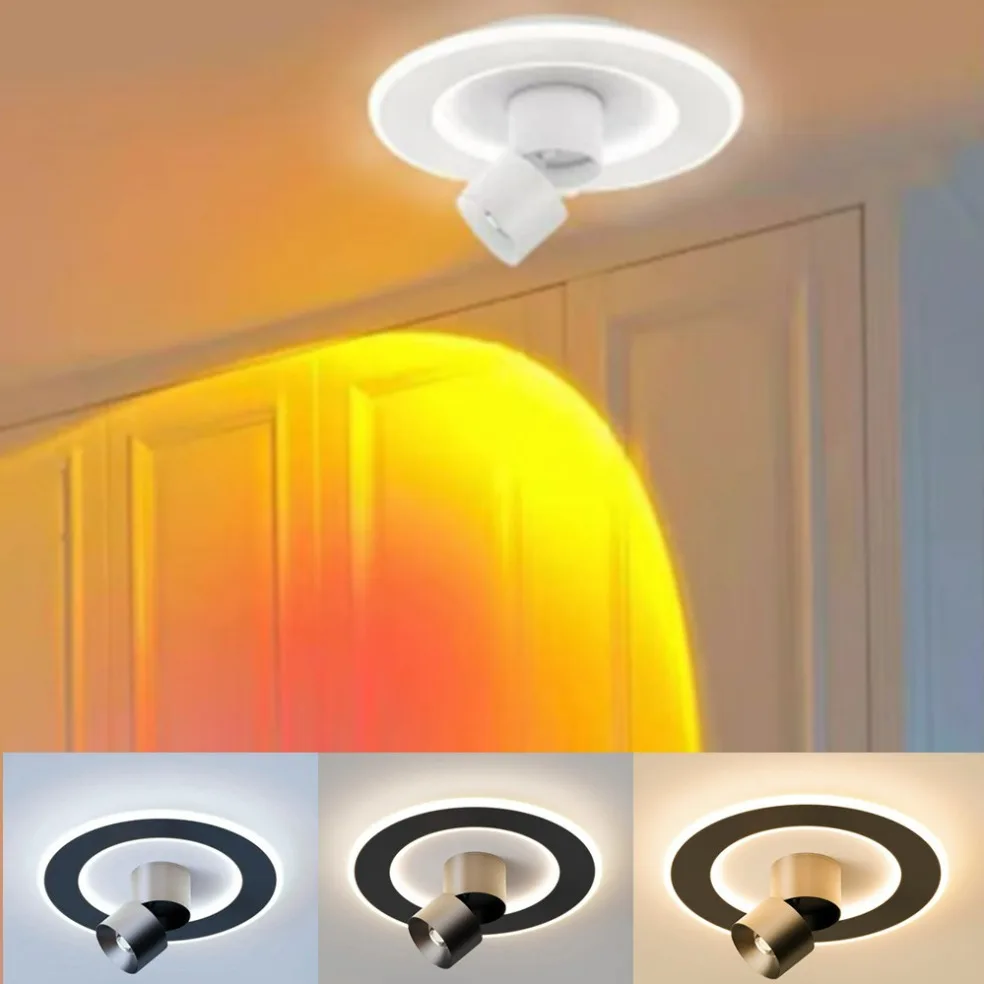 

LED Sunset Lamp Modern Ceiling Light Projector Home Decor Mood Light For Bedroom Living Room Wall Corridor Atmosphere lights
