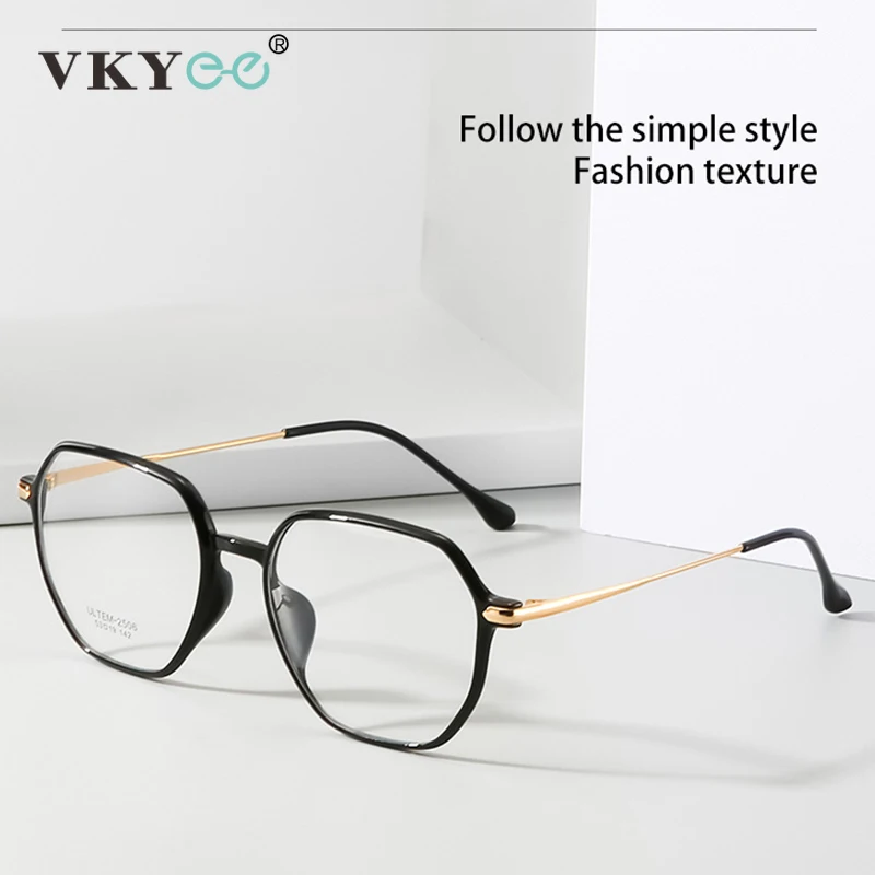 VICKY Simple New Fashion Personalized Geometric Design Polygonal Frames Anti-Blue Light Glasses Customizable Prescription