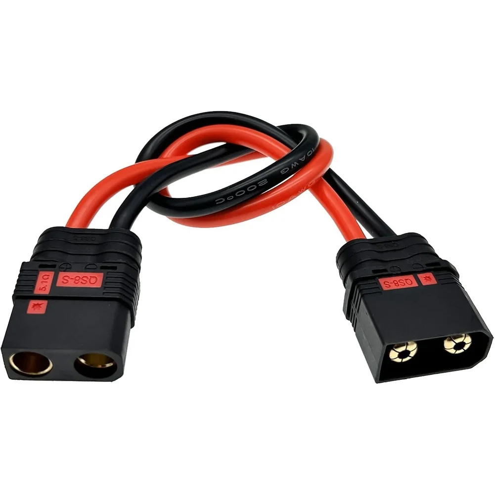 QS8-S Male To Male Extension Cable 8AWG Silicone Wire High Current Spark Model Aircraft Charging Adapter Cable Extension Line