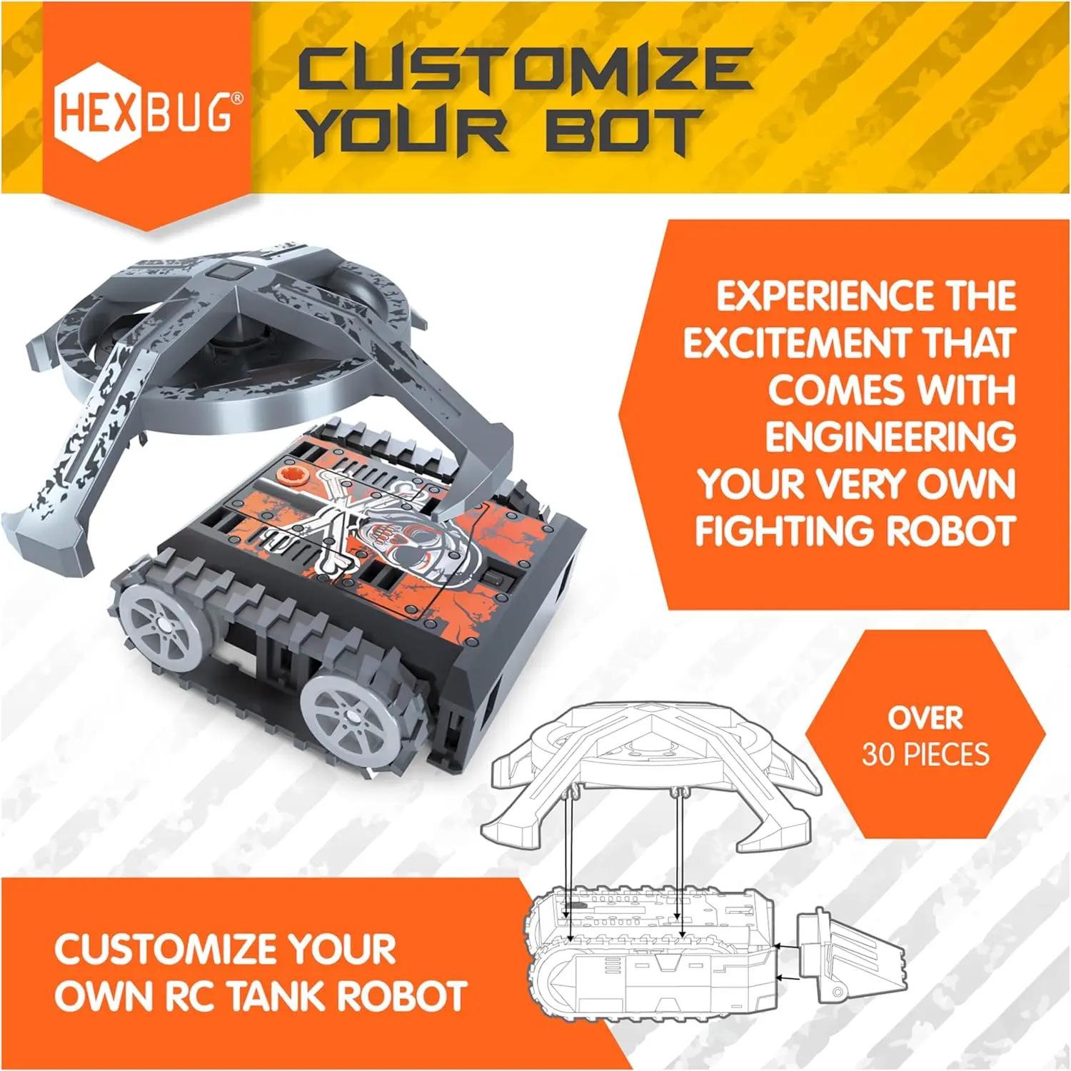 HEXBUG BattleBots Arena MAX, Remote Control Robot Toys for Kids with Over 30 Pieces, STEM Toys for Boys & Girls Ages 8 & Up, Bat