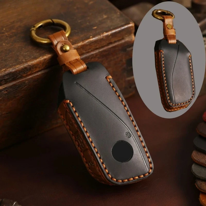 

Новый кожаный чехол для дистанционного ключа 2023, чехол для BMW серии 7 740Li X7 XM I7 IX U11 G21 F40 U06 Ixs, автомобильные аксессуары, держатель для ключей