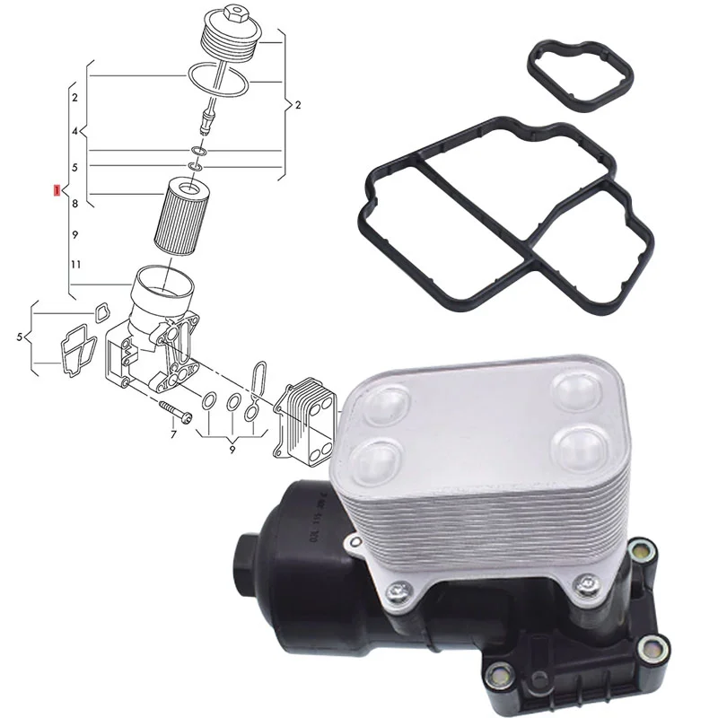 Motorpro Oil Filter Housing Oil Cooler +Oil Filter for Audi A3 A4 VW SEAT Skoda 03L115389C 03L115389H 03L115433C