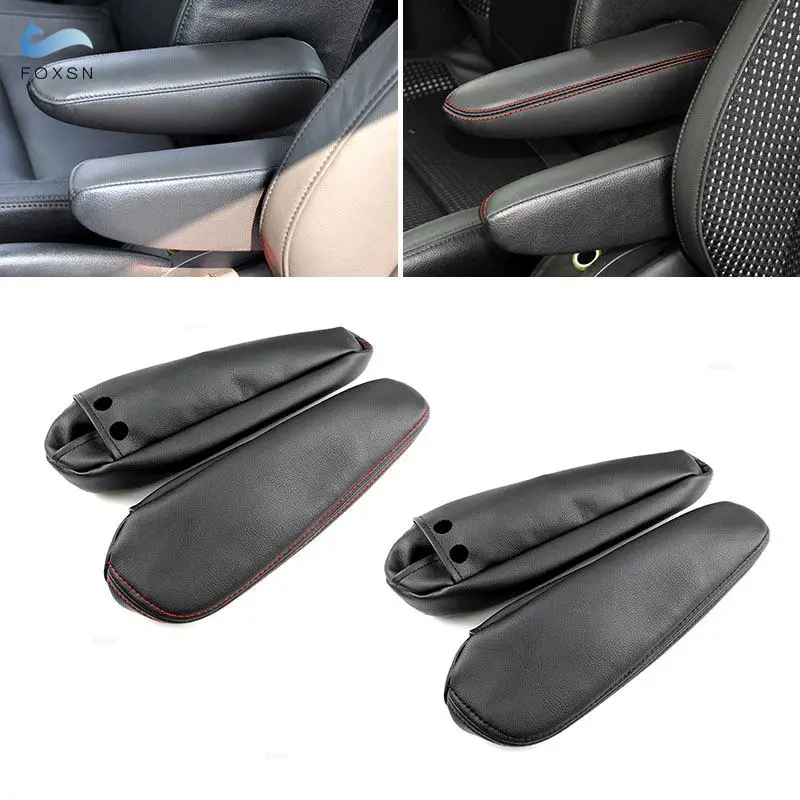 Seat Armrest Leather Cover For Citroen C4 Peugeot 307 2008 2009 2pcs Driver & Passenger Side Seat Armrest Handle Cover Trim