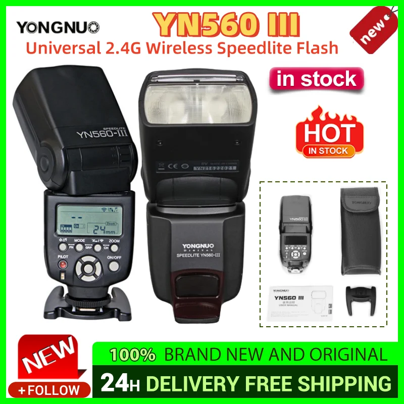 YONGNUO YN560 III Universal 2.4G Wireless Speedlite Flash On-camera Speedlight GN58 High Speed Recycling for Canon Nikon Sony