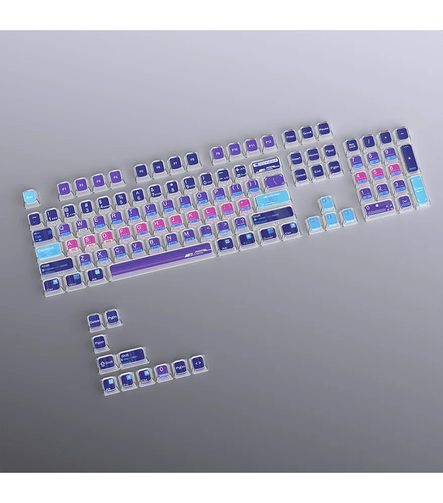 

Keycap three-dimensional double-layer crystal keycap MDA height 115 keys small full set of transparent two-color injection