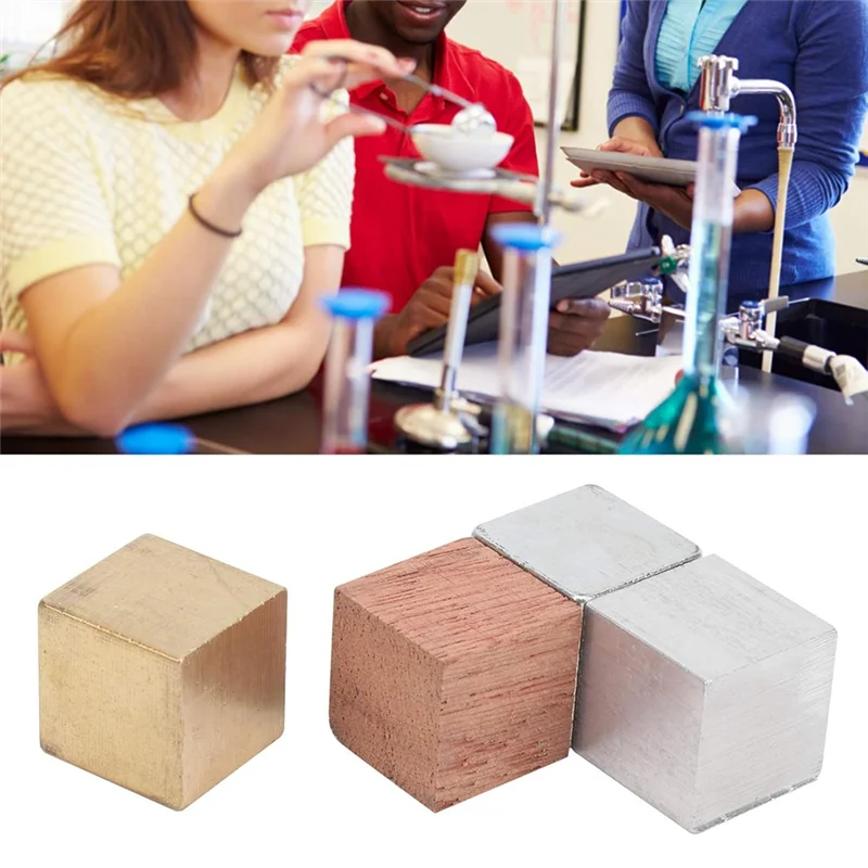 A19E-4PCS Cubes Set For Density Measurement Same Volume Different Mass Materials Physics Experiment Teaching Tool