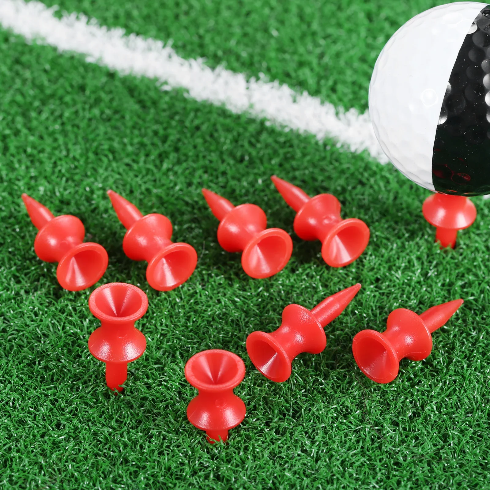 

SURIEEN 100PCS/ LOT 31mm 1.2 inch Golf Tee Golf Ball Training Tees Plastic Castle Step Grad Golf Tees Bulk Red Golf Accessories