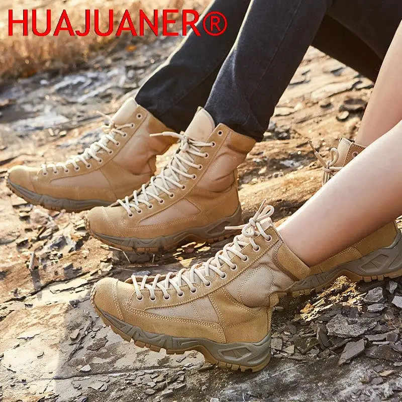 New Sport Army Men Combat Tactical Boots Outdoor Hiking Desert Leather Ankle Boots Male Combat Shoes Botas Hombre