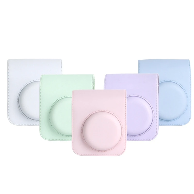 Cho Mini 12 Ốp Lưng Da PU Mềm Silicon Bao Túi Cho Máy Ảnh Phim Túi Đựng Dây Đeo Vai