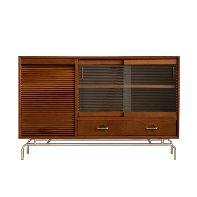 

Minimalist Medieval Retro Solid Wood Dining Side Cabinet Nordic Japanese Simple Living Room Locker