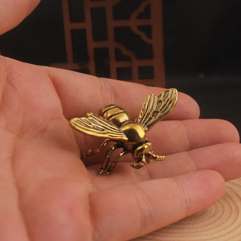 1/3 piece brass little bee desktop ornament creative antique little bee tea pet desktop decoration small copperware