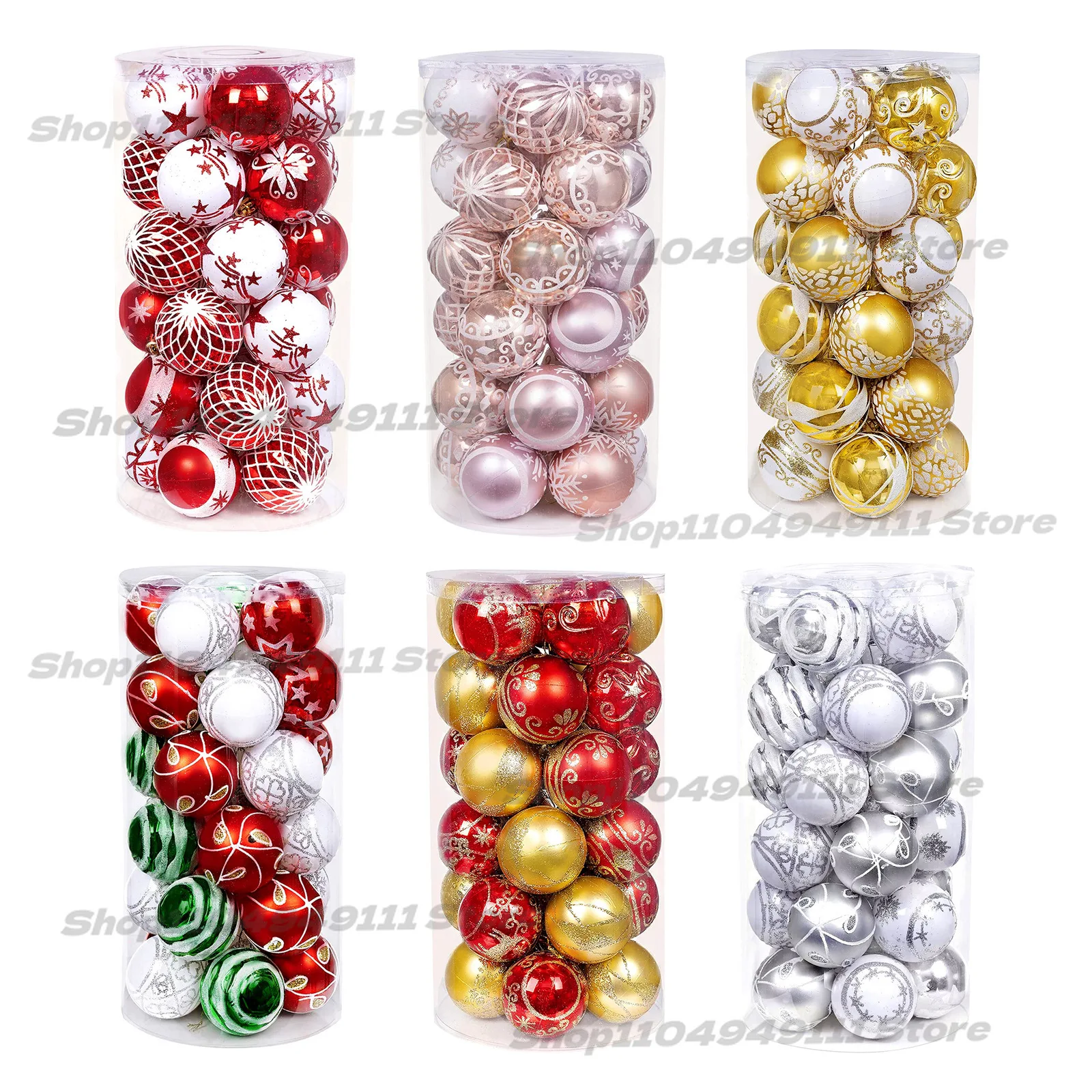 

30Pcs Christmas Ball Shatterproof 6CM Christmas Hanging Pendants Xmas Round Balls Ornaments Holiday Wedding Party Decor