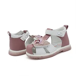 New floral PU leather sandals girl Orthopedic, children's arch supported summer shoes