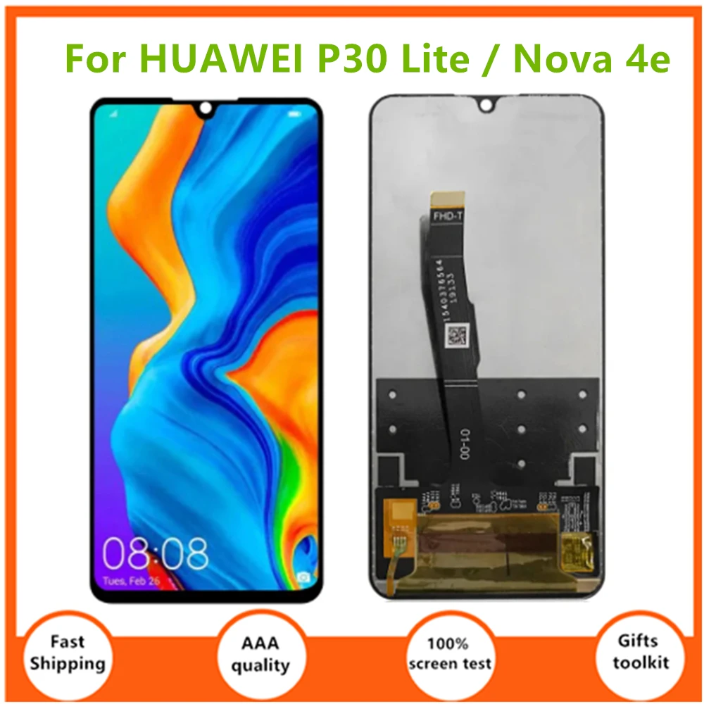 

Новый ЖК-дисплей 6,15 дюйма для HUAWEI P30 Lite, ЖК-дисплей, сенсорный экран MAR-LX1M LX1A для HUAWE Nova 4e, сменный экран с дигитайзером в сборе