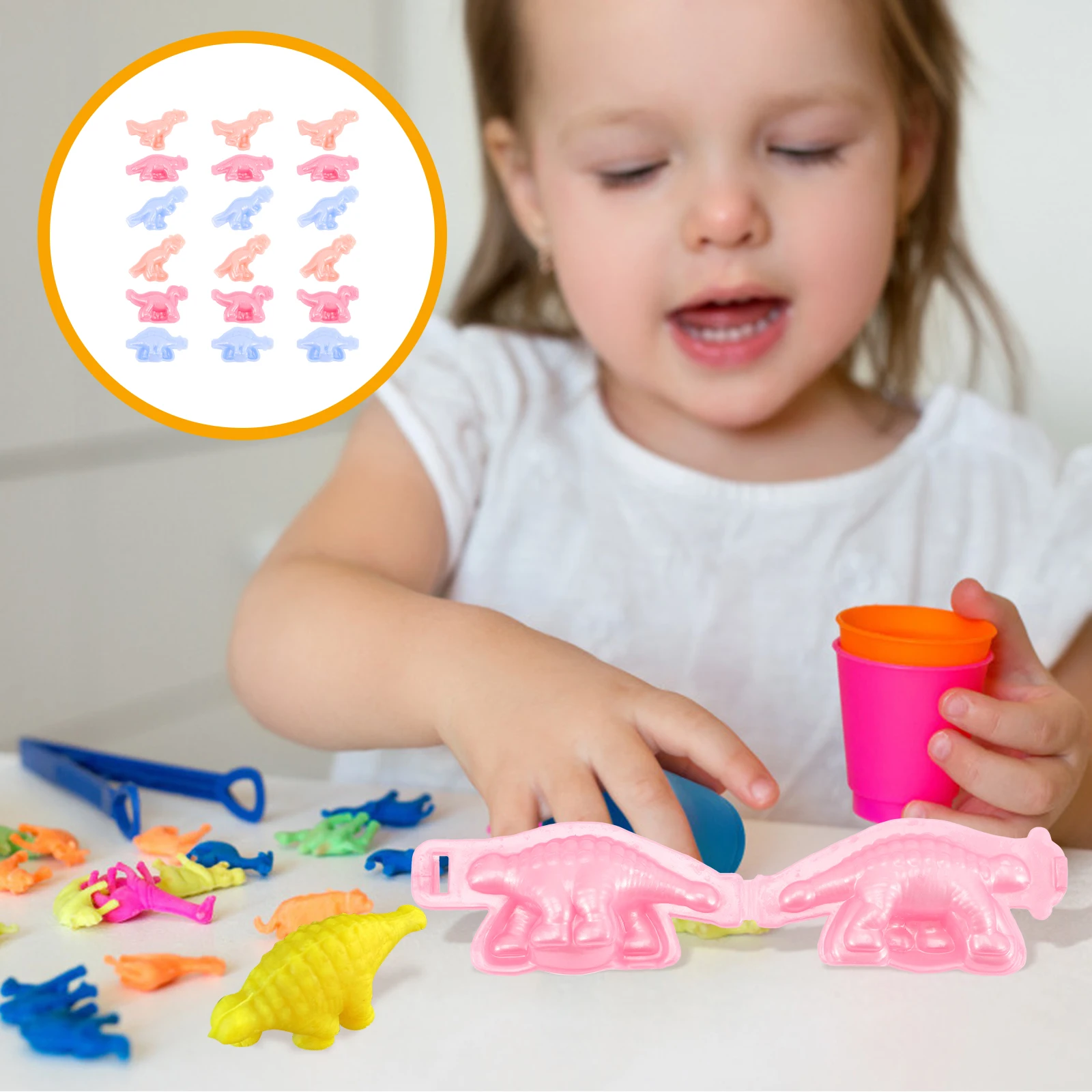 

18pcs Dinosaur Mold For Kids Color Dough Diy Modeling Clay Tools Set Plastic Molds Kits Craft Activities Ceramic Art Supplies