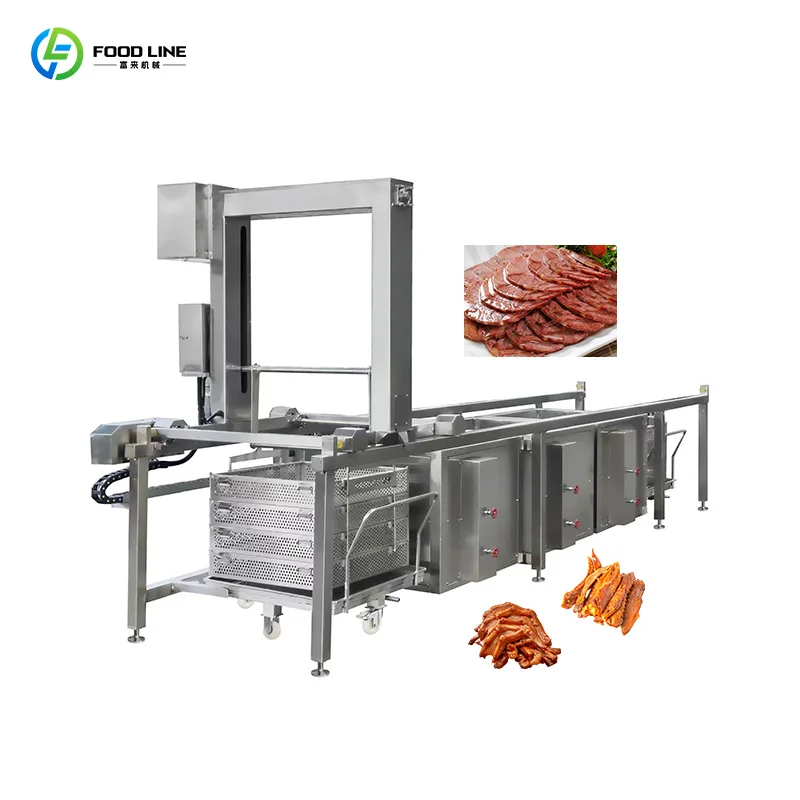 Braised Chicken Feet Production Line Continuous Poultry Cooker Meat Stewing Machine Commercial Grade Food Processing Customize