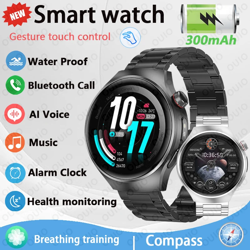 

2025 Новые умные часы с искусственным интеллектом и голосом для мужчин и женщин, 1,53-дюймовый HD-экран, Bluetooth-компас для вызова, водонепроницаемые, мультиспортивные умные часы с пульсометром