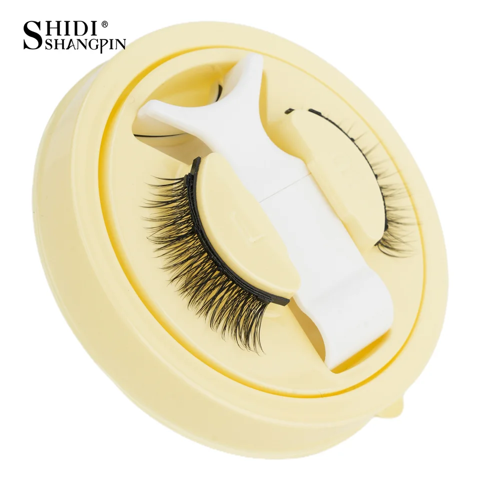 Kit de Pestañas Magnéticas Reutilizables con Pinzas Magnéticas Herramienta Maquillaje Hechas a Mano Esponjosas Faux Mink Naturales Largas Postizas 4