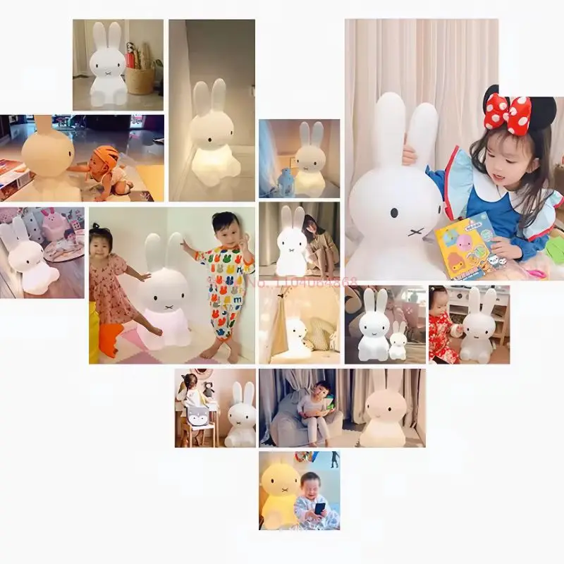 Hot Creative กระต่ายหมีห้องนอน Bedhead Nightlight Ins โคมไฟตั้งโต๊ะแบบชาร์จไฟได้ห้องนอนเด็กโคมไฟข้างเตียงคริสต์มาสของขวัญ