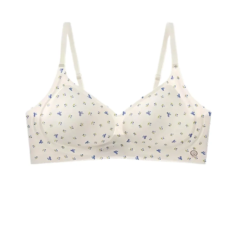 Camellia Souffle Seamless Foundation Bra, Ice Skin Cool Feeling Lifting Push Up, Small Bust Full Cup Non Empty Comfort Lingerie