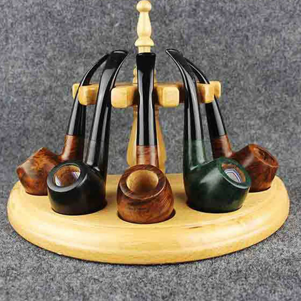 Wooden Tobacco Pipe Stand Hand Carved Holder For Smoking Pipes Durable Portable Smoking Pipe Holder