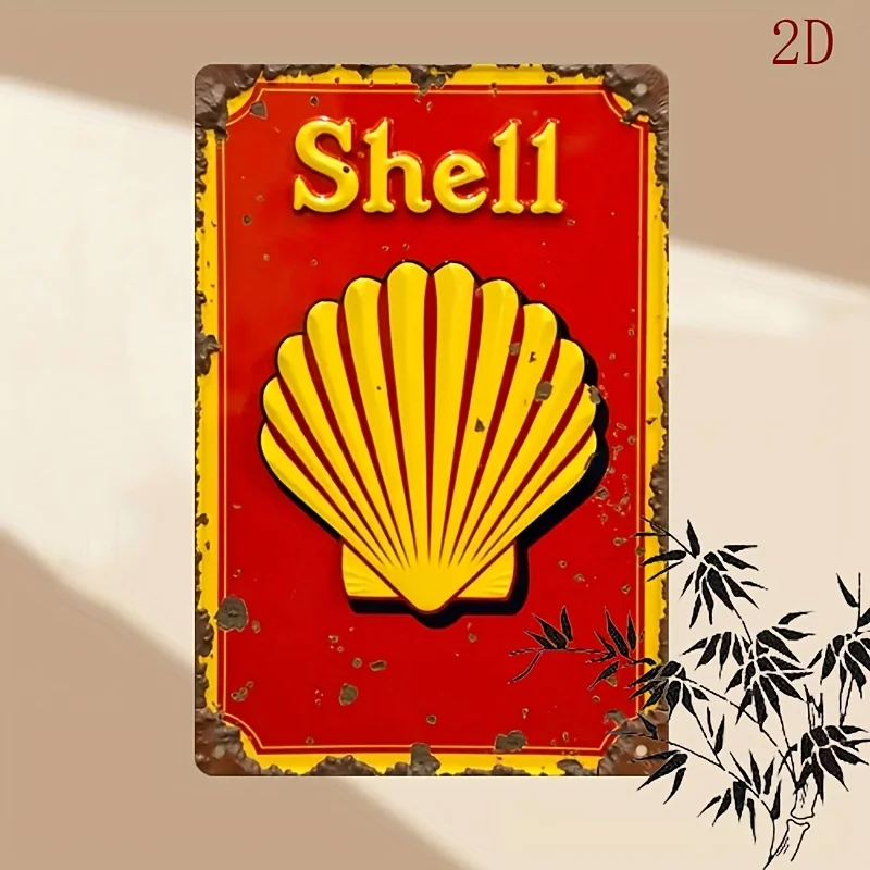 [Vintage Metal Sign] Rustic Red & Yellow  Vintage-Inspired 