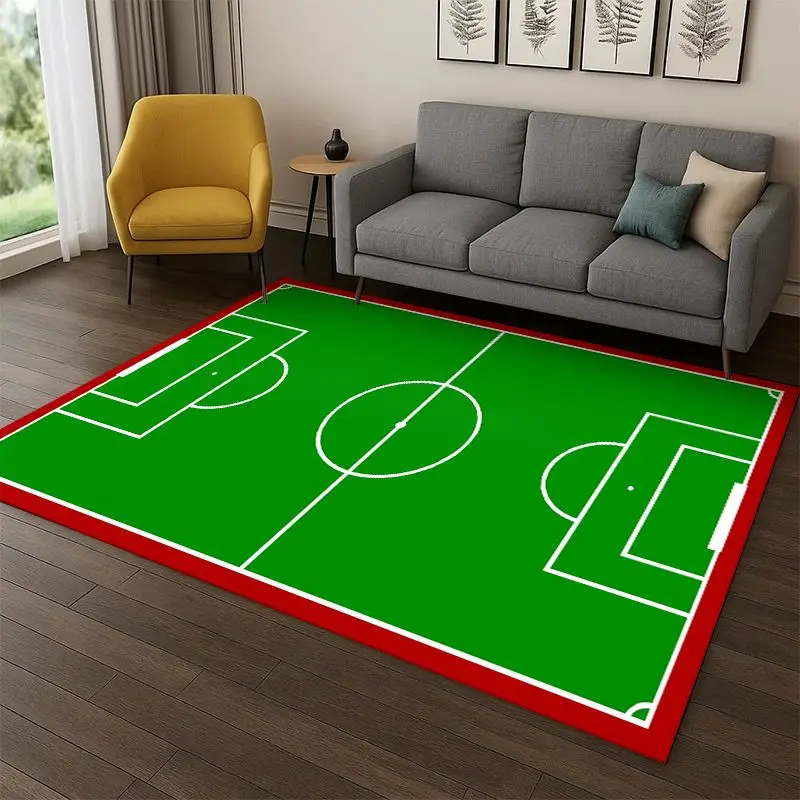 Classic Football Field Soccer Sport Carpet Rug for Bedroom Living Room Sofa Playroom Doormat Home Decor,Kid Area Rug Non-slip