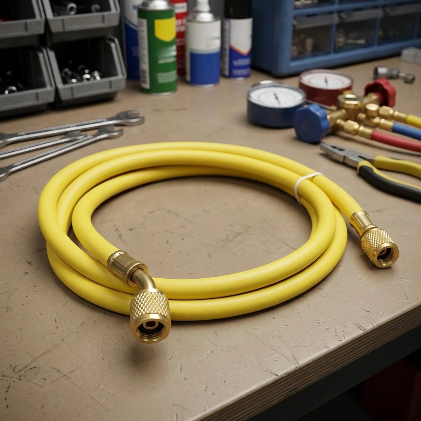 1/4 for sae Charging Hose 1/4 for sae Thread 800Psi Tube 1.5M Length Wear-resistant Charging Hose For AC Refrigeration