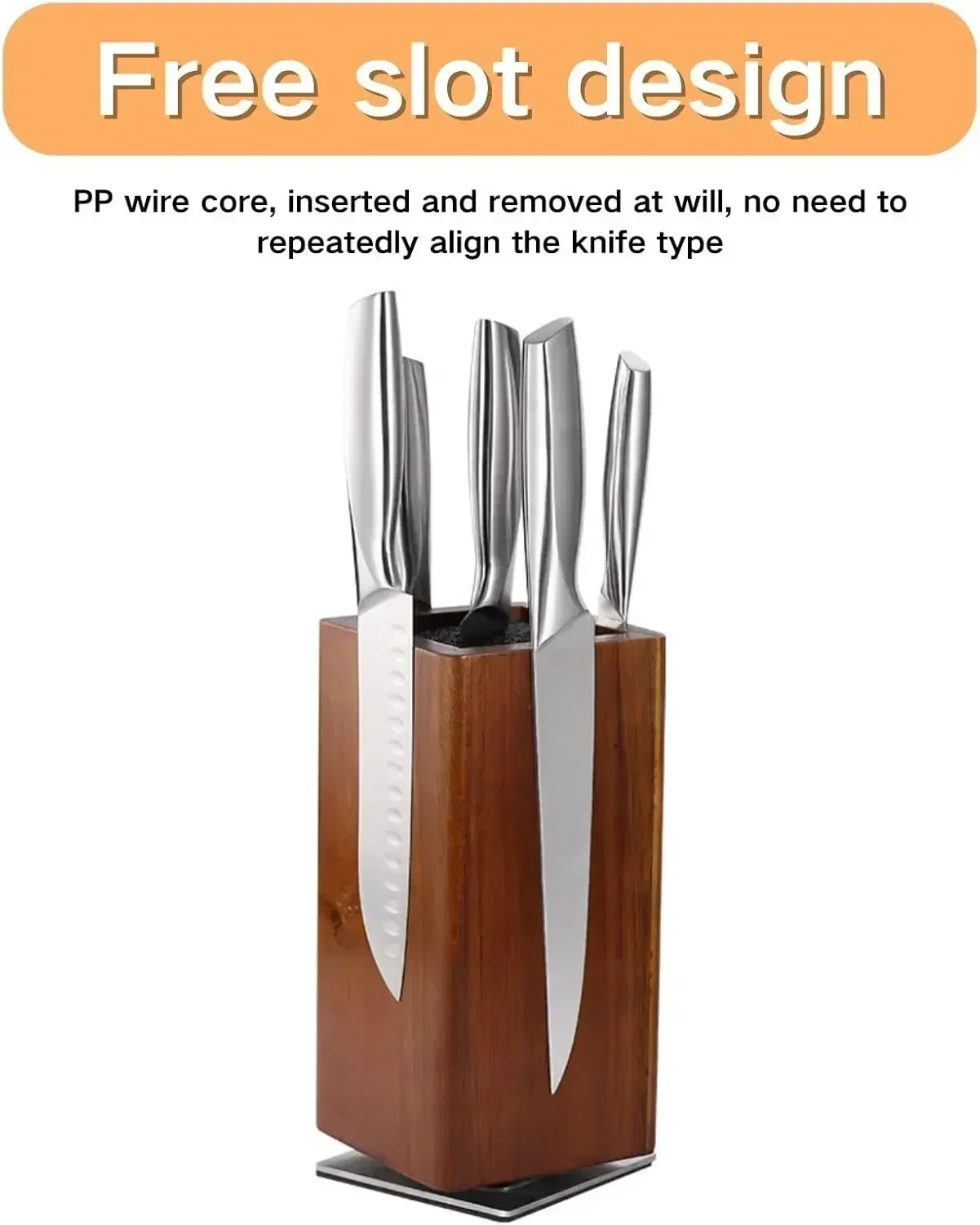 360° Rotatable Wooden Magnetic Knife Holder Heavy-Duty Magnetic Tool Rack Multi-Purpose Kitchen Storage Organizer for Knives Use
