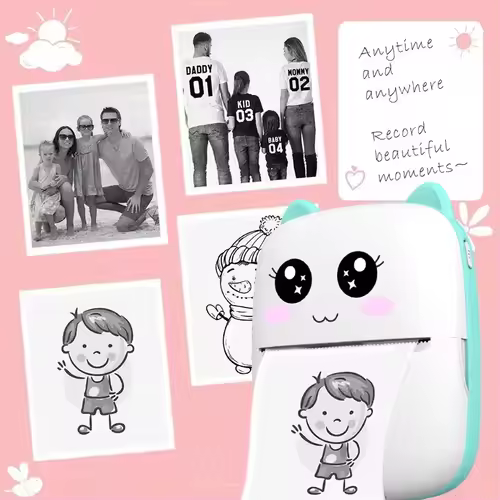New portable mini printer wireless Bluetooth Android iOS mobile photo thermal printers tags Termica label maker with paper rolls - Image 2