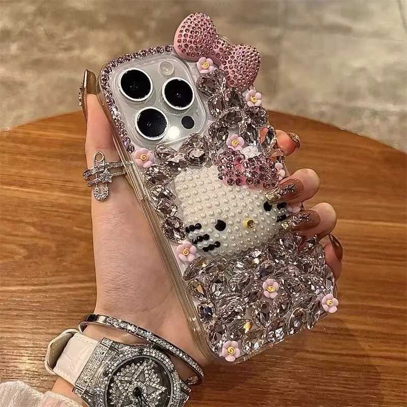 سانريو هالو كيتي مناسب لهاتف أبل 15proMax الجديد 2025 العصري 14proMax 13p شامل 12 مضاد للسقوط 11/16kt هدية العيد