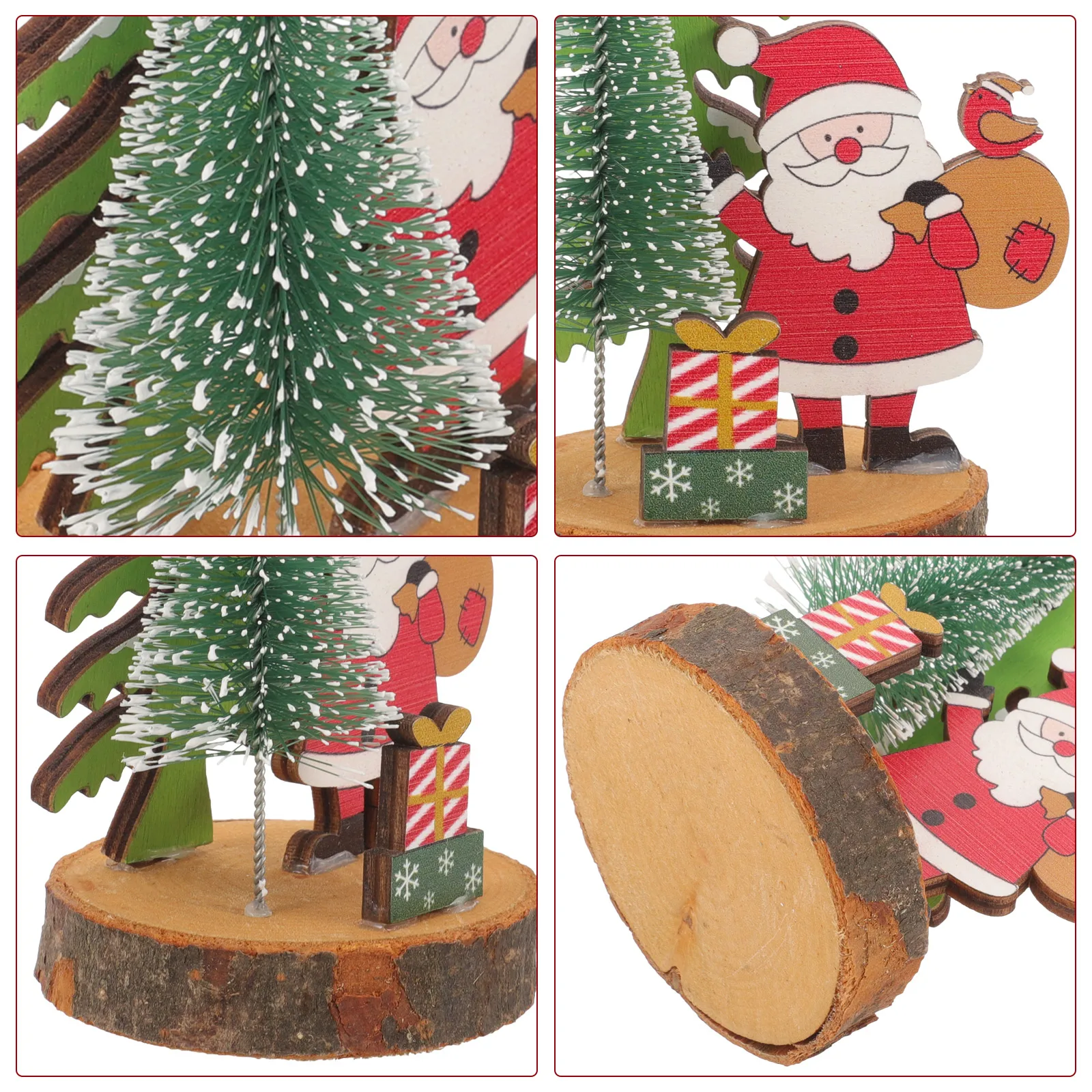

Christmas Elderly Style Santa Claus Desktop naments 1 Pc Snowman Deer Rudolph Xmas Decor Wooden Table Sign Fireplace Craft