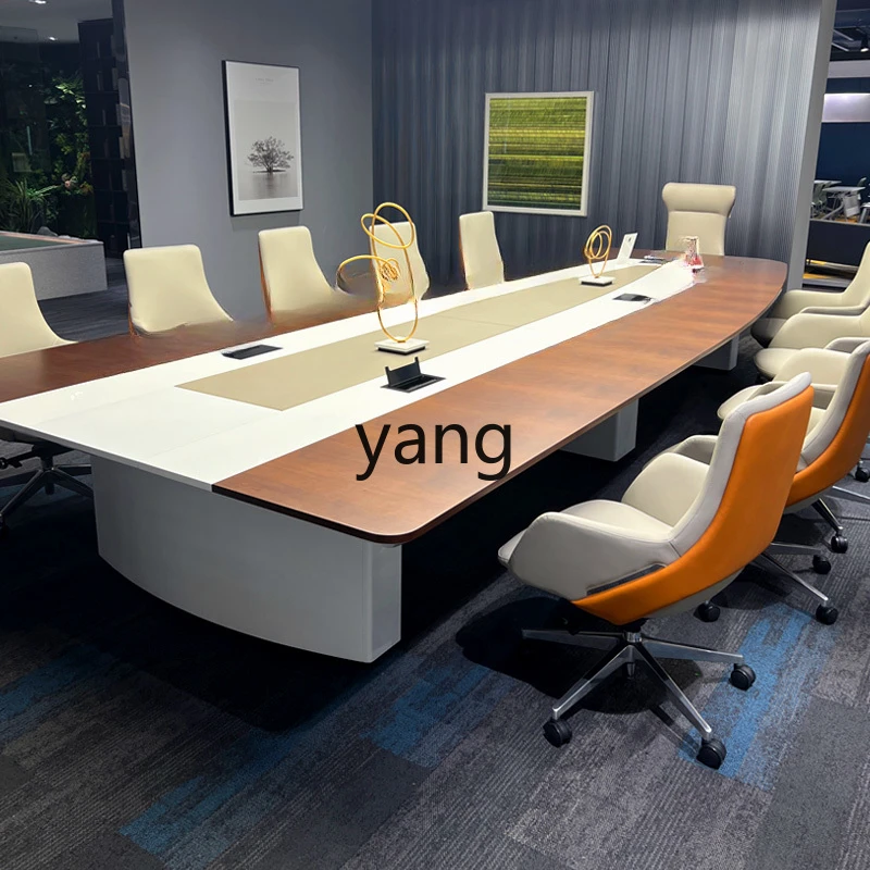 

xyy solid wood conference table long negotiation table company office modern high-end table and chair combination