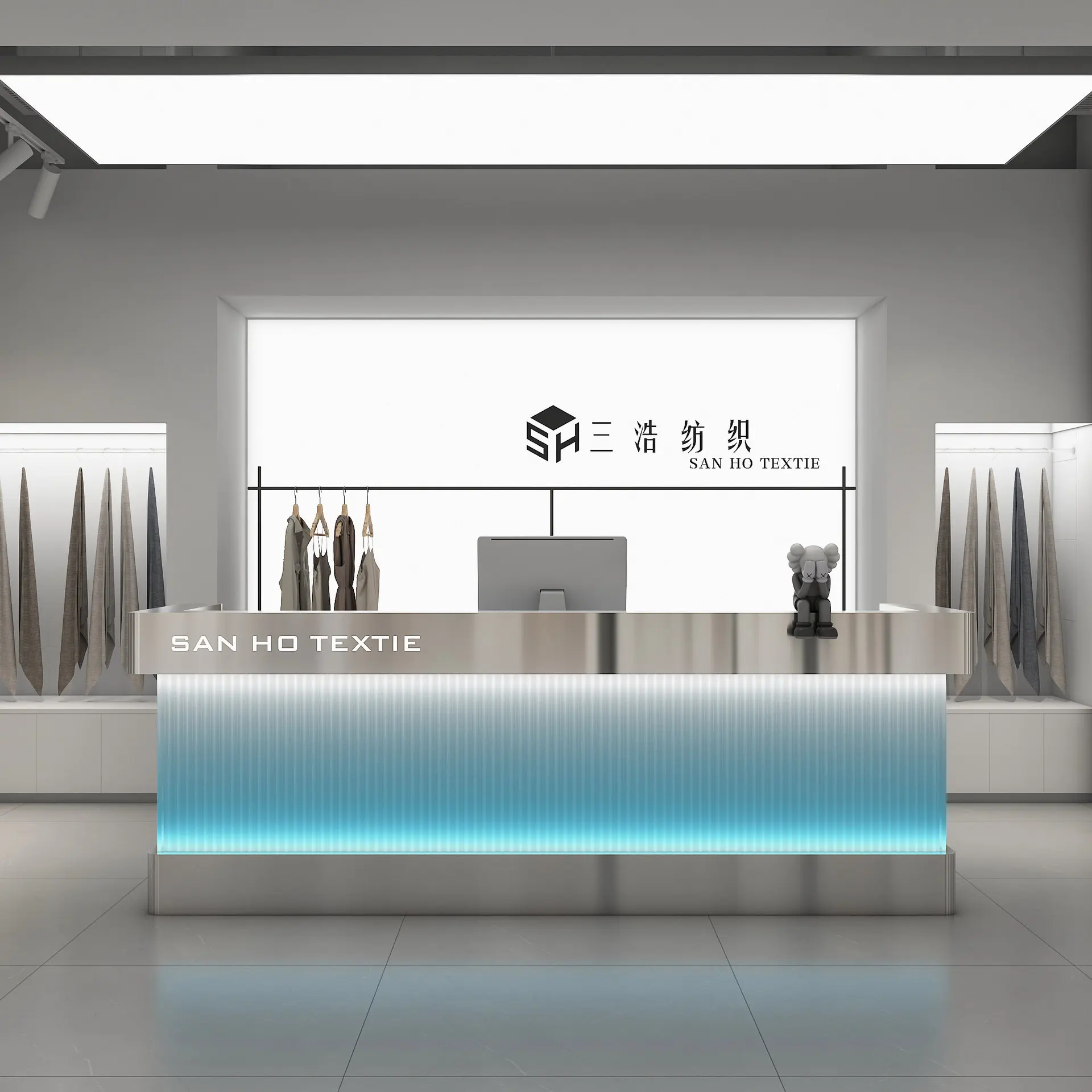 CX modern stainless steel bar checkout page gym dance studio reception desk