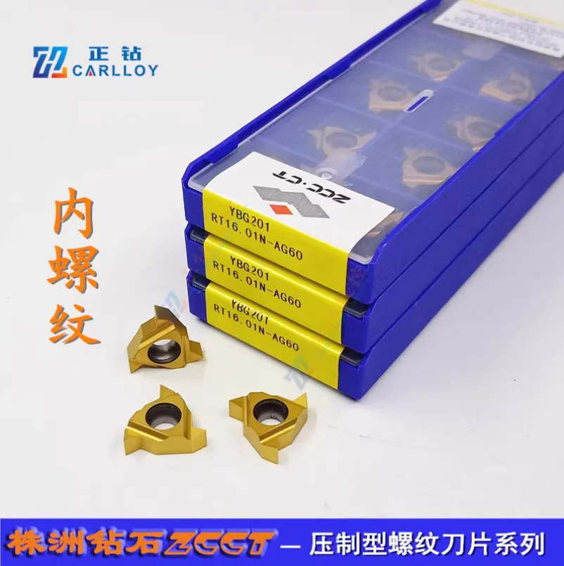 

Free Shipping ZCCCT 10pcs/lots RT16.01N-AG60 YBG201 cnc carbide turning inserts