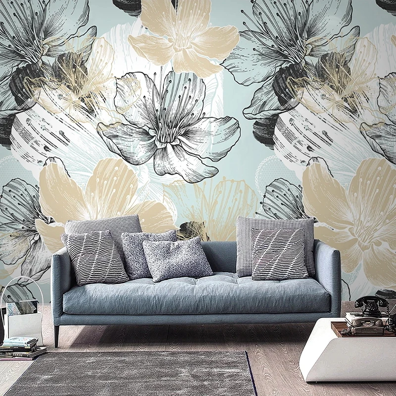 

Custom Mural Papel De Parede Pastoral Flower Photo Wallpaper For Walls 3D Bedroom Living Room Sofa TV Background Wall Covering