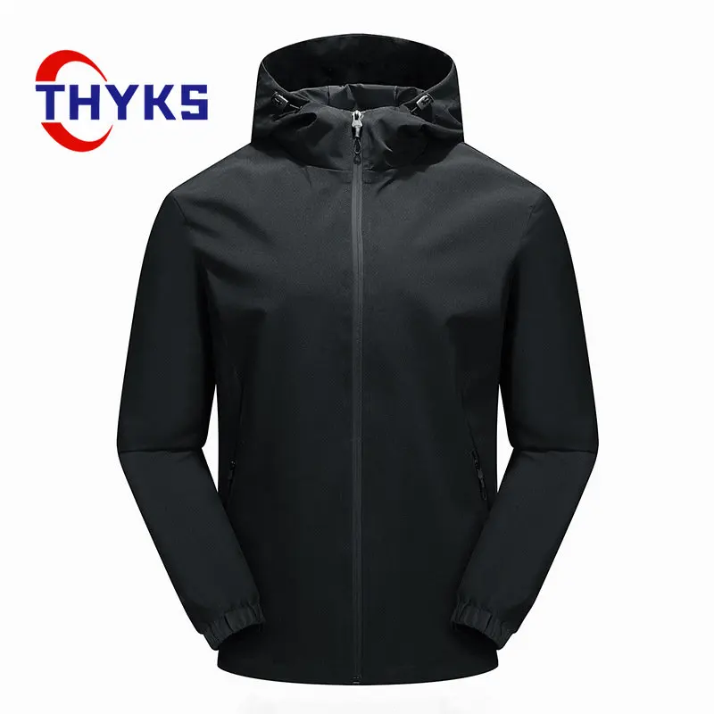 

Spring and Autumn Men's Hiking Camping Jackets Casual Hooded Windproof and Waterproof Outdoor Sports Thin Coat Rain Jacket Men