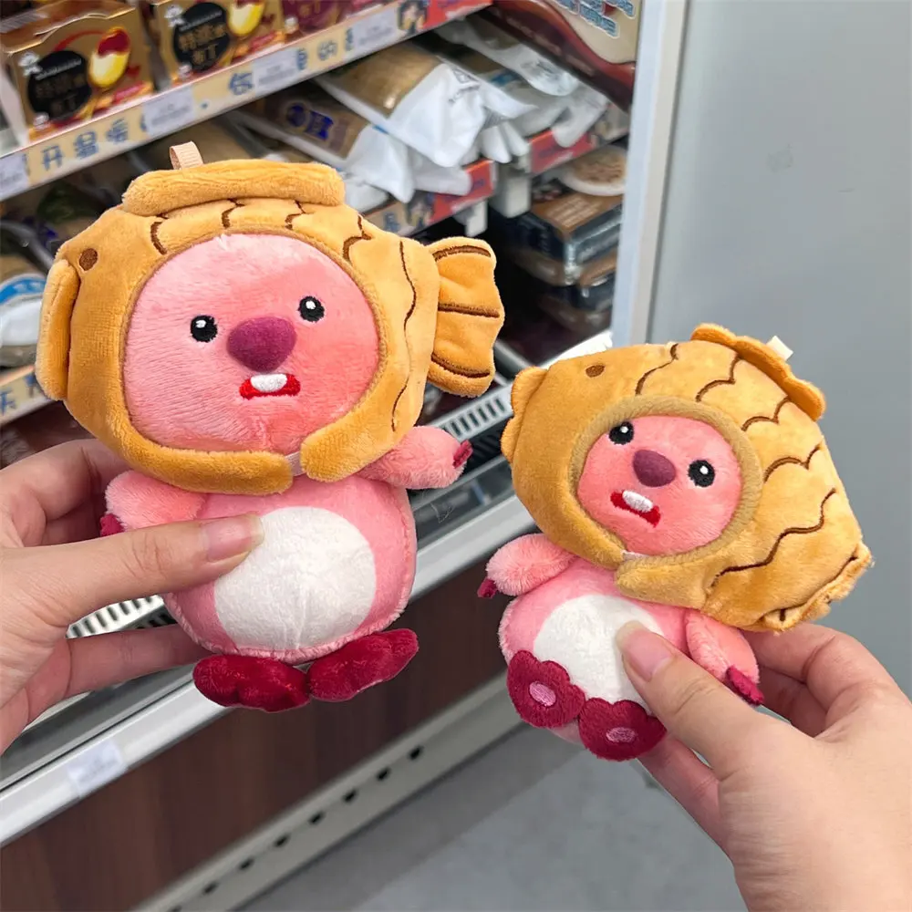 Cartoon Pink Beaver Doll Key Chains Women Cute Plush Creative Taiyaki Design Keyring For Girls Kids Gifts Backpack Keychains