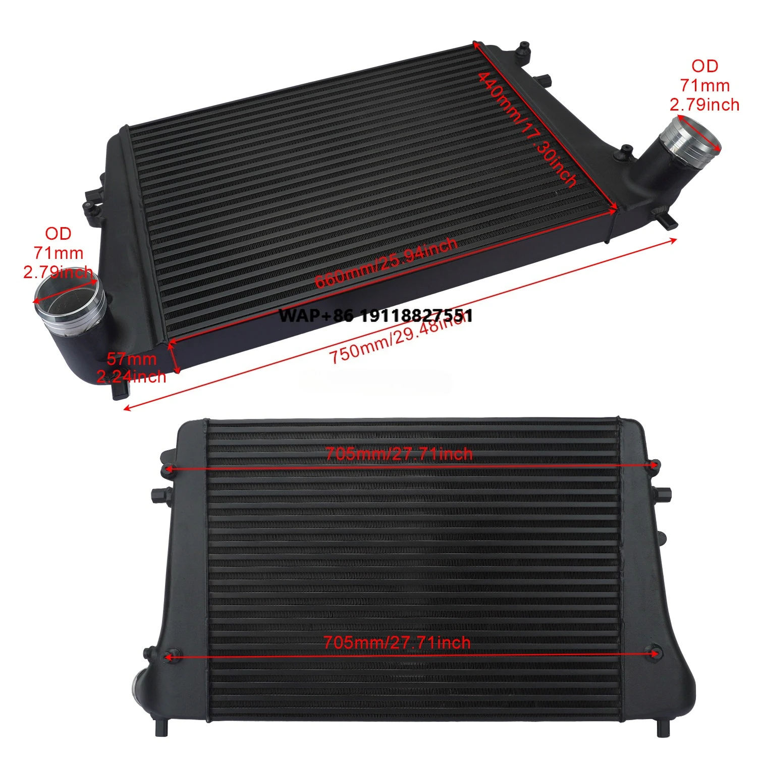

Car Front Mount Turbo Intercooler Kit for VW Golf MK5 MK6 GTI R Scirocco III Passat CC B6 B7 Jetta V VI A3 S3 T TTS 2.0T