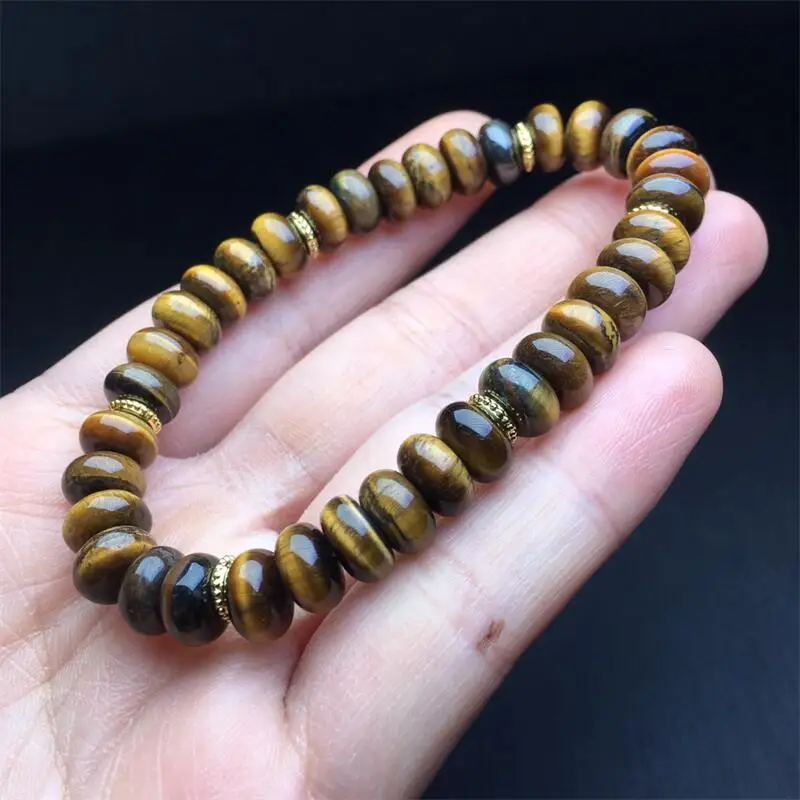 

8MM Natural Yellow Tiger Eye Stone Bracelet Multiple Jewelry Stretch Bangle Children Birthday Gift 1pcs