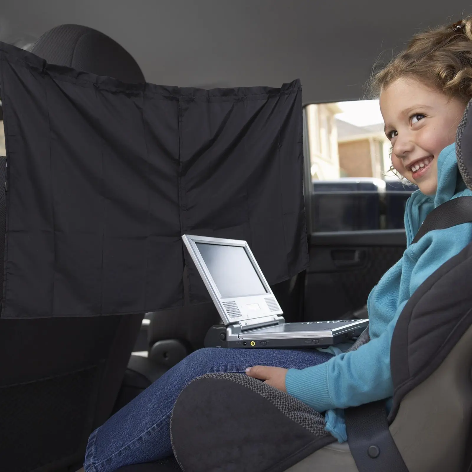 Car Front and Rear Partition Curtain Black Removable Divider Privacy Curtain Car Partition Sun Shade Travel Accessories