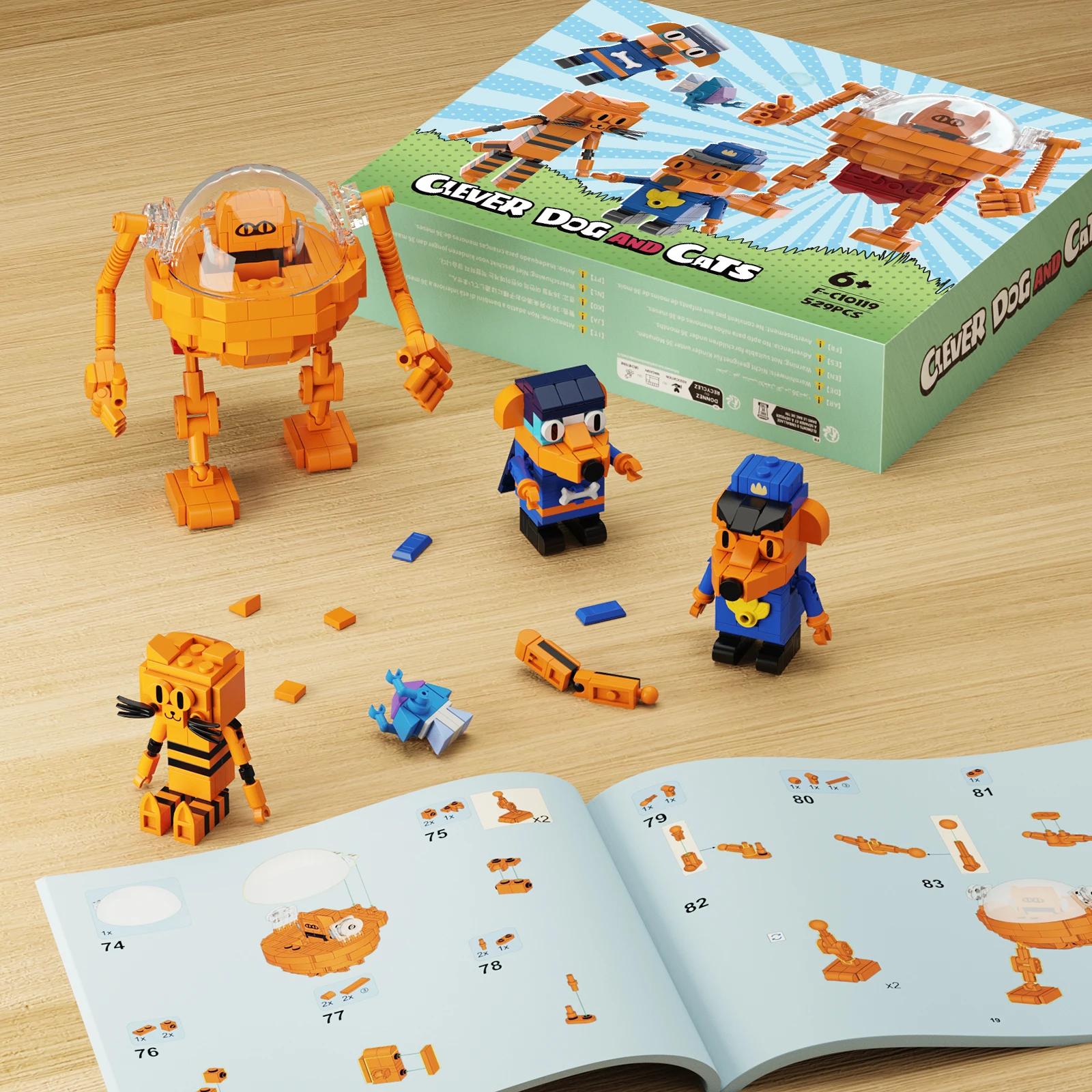Dogness Man Cartoon Cats Petey Building Block Kit 5PCS Creative Cute Game Figures Robot Toys Children Fans Birthday Gifts
