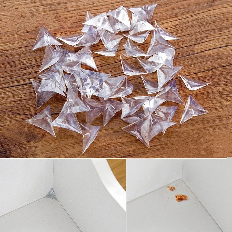 PVC Transparent Crystal Dust Corner triangles drawer corners protector Dustproof Plug Cleaning Tool to keep cabinet clean inside