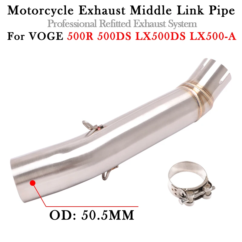 

Slip On For VOGE 500R LX500DS 500DS LX500-A Motorcycle Exhaust Muffler Middle Link Pipe Escape Moto Modify 51MM Bike Connection