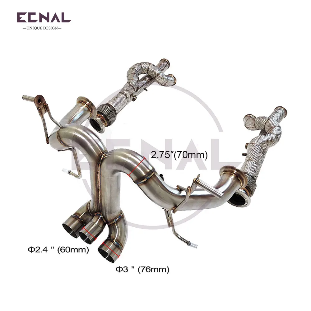 

Ecnal Exhaust Pipe Full Sports Exhaust Systems Axle-back without Valve & Downpipe for Lamborghini Aventador S LP740