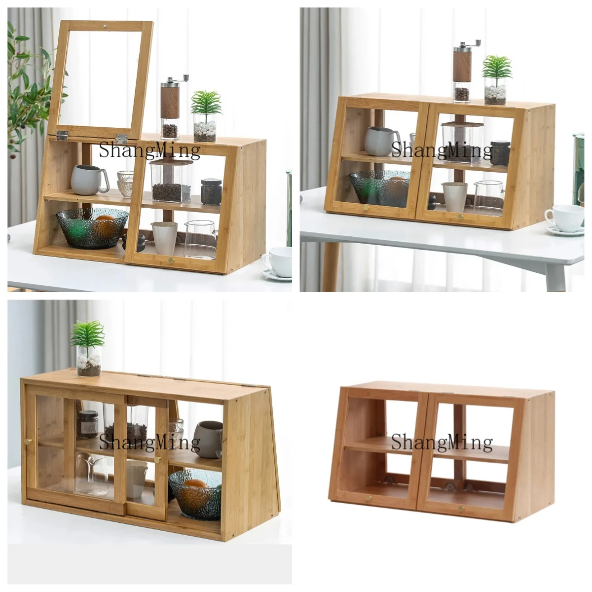 

ZYY cup storage cabinet household kitchen cabinet modern simple storage solid wood tea cabinet