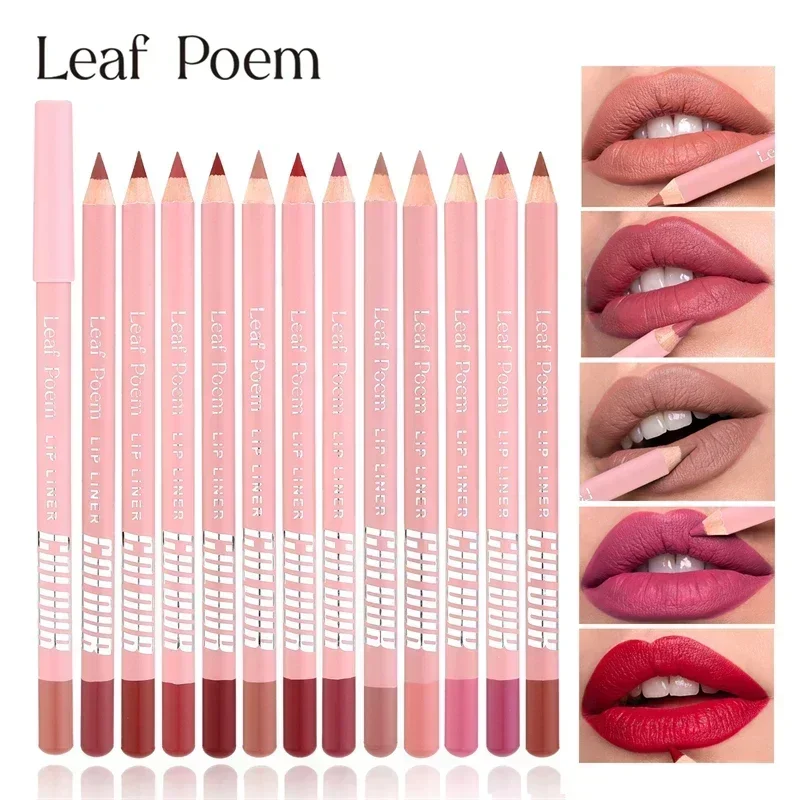 Lápiz Delineador de labios de terciopelo mate, 12 colores, resistente al agua, alta pigmentación, larga duración, rojo, marrón, desnudo, tinte para contorno de labios, maquillaje