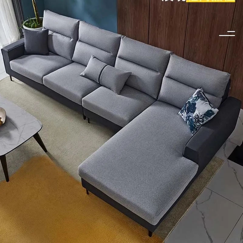 

New Arrival Living Room Sofas Cozy Lounge Springs Sectional Lazy Sofa Modern Nordic Luxury Wood Divani Da Soggiorno Furniture